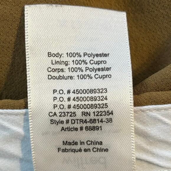 Wilfred Crepe Pleated High Rise Pants Size 10 Olive Green - Picture 3 of 5